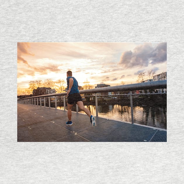 athletic man practicing sport outdoors by 1STunningArt